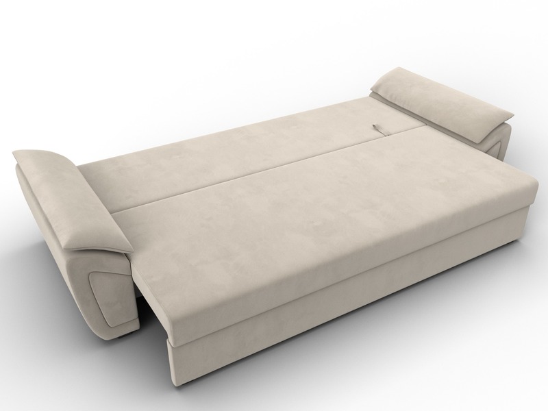 Диван прямой Нэстор Лайт, Микровельвет, Бежевый