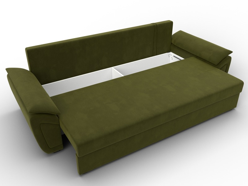 Диван прямой Нэстор Лайт, Микровельвет, Зеленый