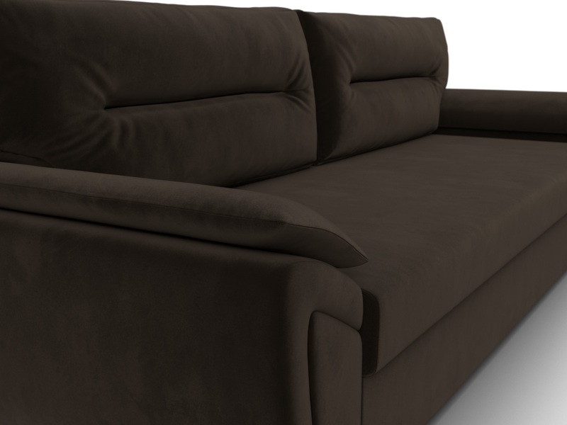 Диван прямой Нэстор Лайт, Микровельвет, Коричневый