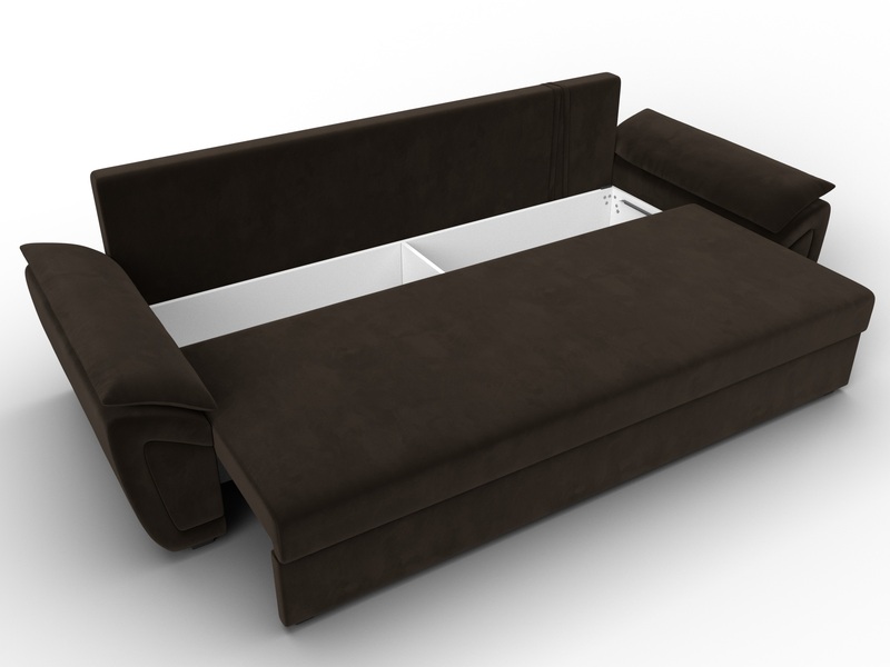 Диван прямой Нэстор Лайт, Микровельвет, Коричневый