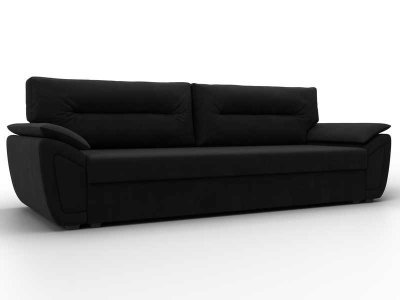 Диван прямой Нэстор Лайт, Микровельвет, Черный