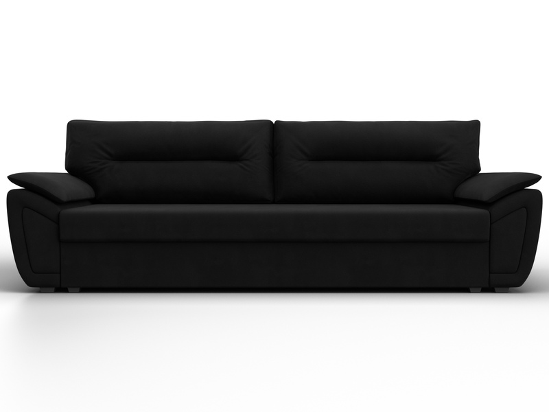 Диван прямой Нэстор Лайт, Микровельвет, Черный