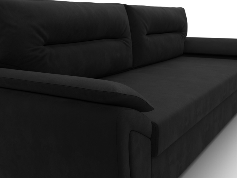 Диван прямой Нэстор Лайт, Микровельвет, Черный