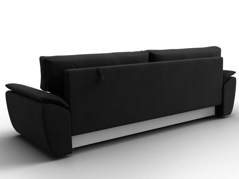 Диван прямой Нэстор Лайт, Микровельвет, Черный