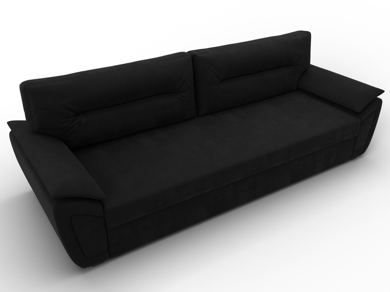 Диван прямой Нэстор Лайт, Микровельвет, Черный
