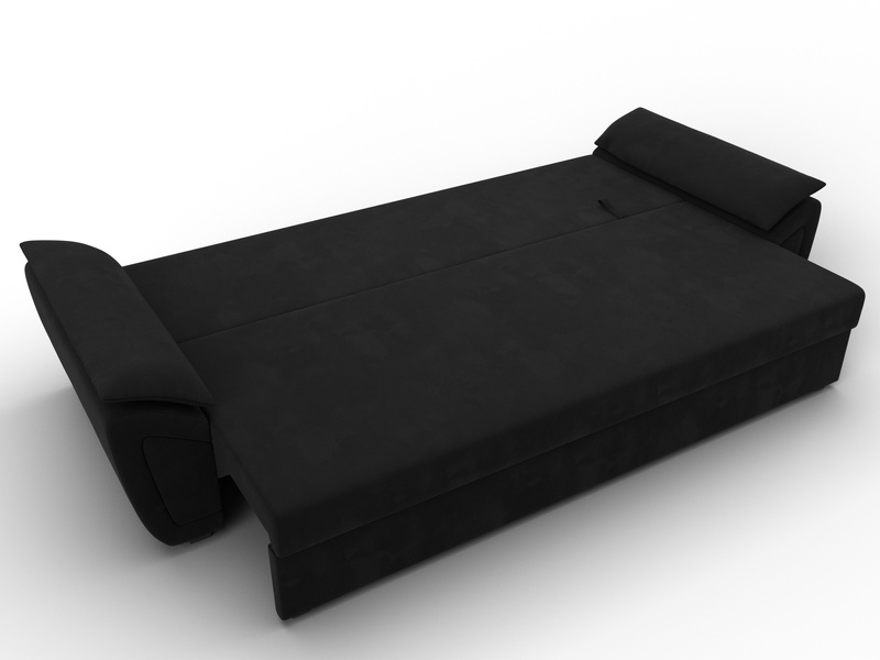 Диван прямой Нэстор Лайт, Микровельвет, Черный