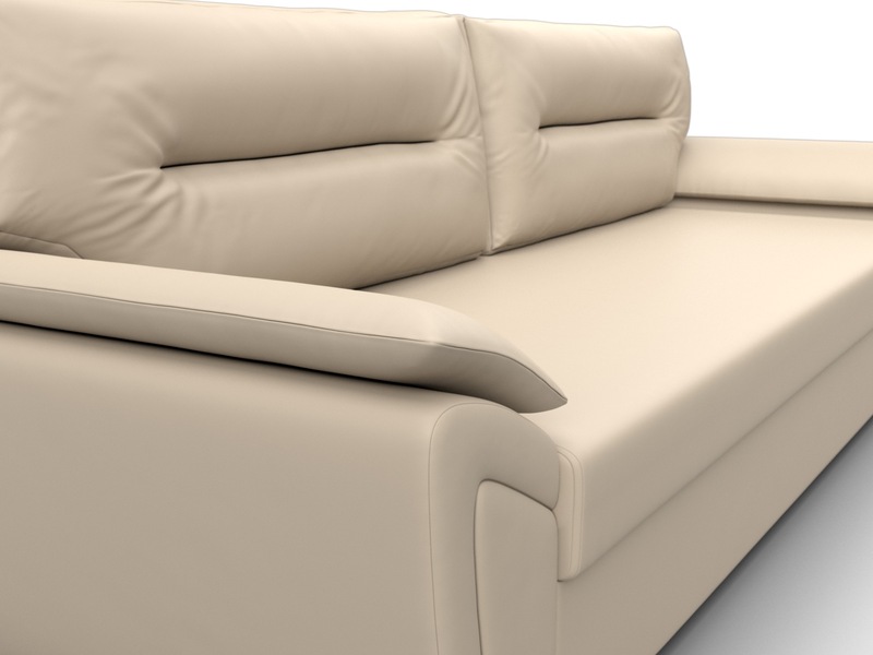 Диван прямой Нэстор Лайт, Экокожа, Бежевый