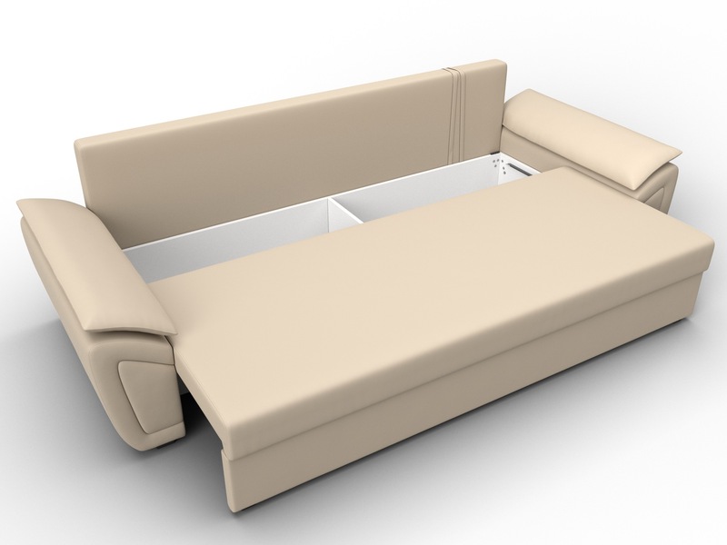 Диван прямой Нэстор Лайт, Экокожа, Бежевый