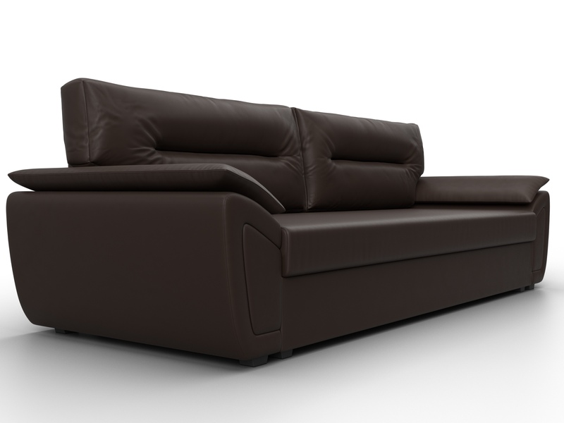Диван прямой Нэстор Лайт, Экокожа, Коричневый