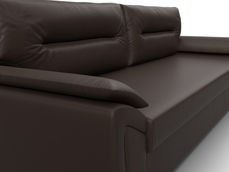 Диван прямой Нэстор Лайт, Экокожа, Коричневый