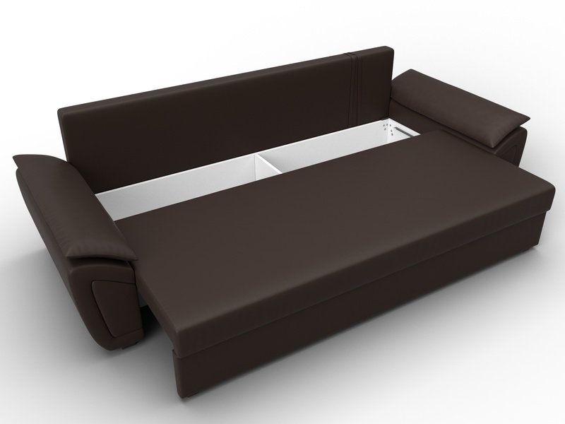 Диван прямой Нэстор Лайт, Экокожа, Коричневый