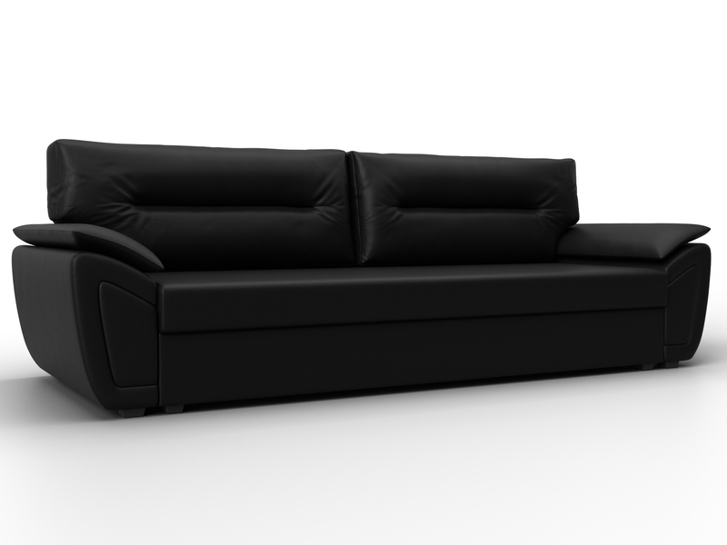 Диван прямой Нэстор Лайт, Экокожа, Черный