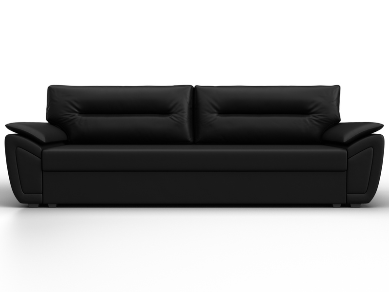 Диван прямой Нэстор Лайт, Экокожа, Черный