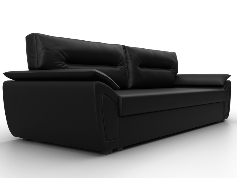 Диван прямой Нэстор Лайт, Экокожа, Черный