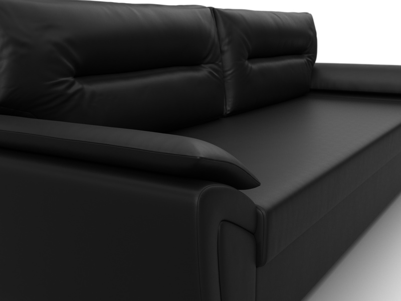 Диван прямой Нэстор Лайт, Экокожа, Черный