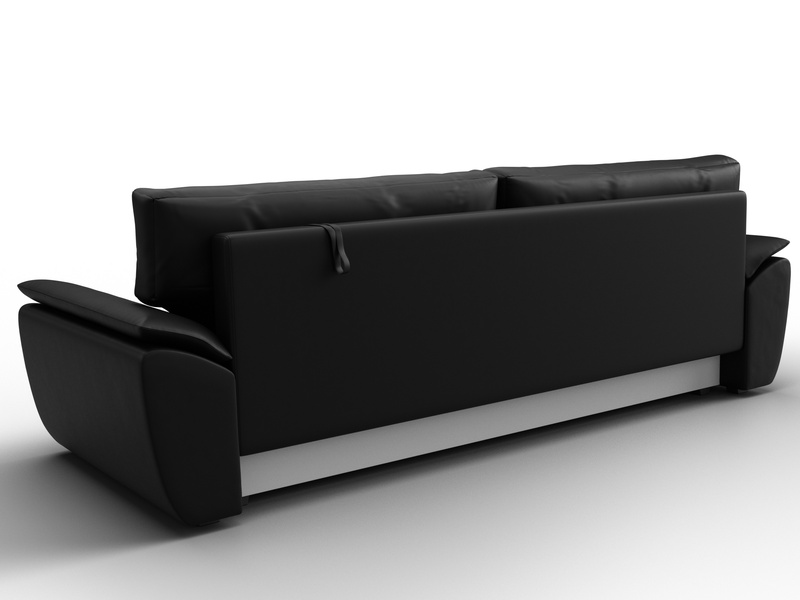 Диван прямой Нэстор Лайт, Экокожа, Черный