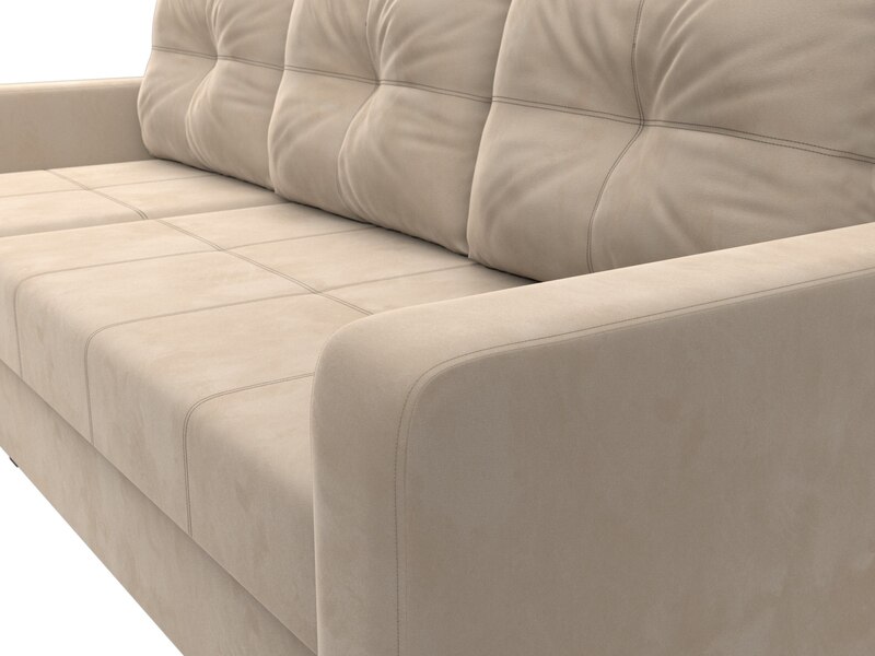 Диван угловой Ливерпуль Лайт левый угол, Велюр, SEVEN 729 бежевый