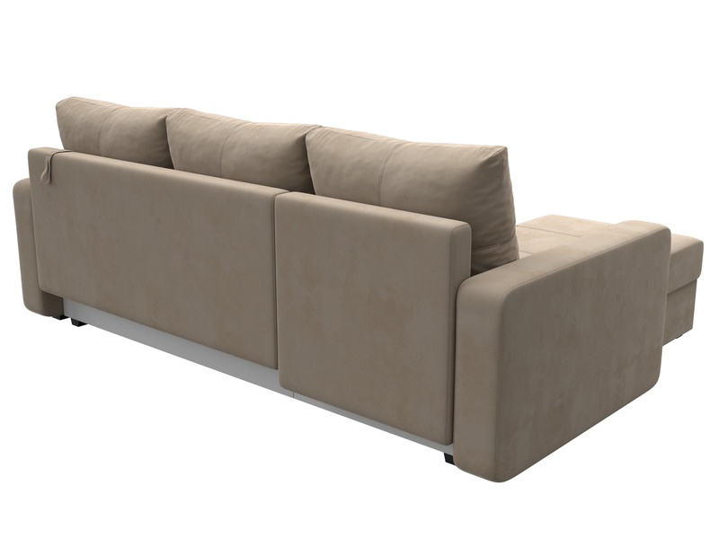 Диван угловой Ливерпуль Лайт левый угол, Велюр, SEVEN 729 бежевый