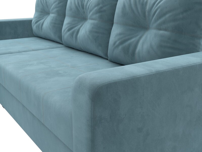 Диван угловой Ливерпуль Лайт левый угол, Велюр, SEVEN 113 бирюзовый