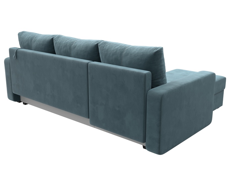 Диван угловой Ливерпуль Лайт левый угол, Велюр, SEVEN 113 бирюзовый