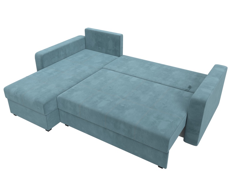Диван угловой Ливерпуль Лайт левый угол, Велюр, SEVEN 113 бирюзовый