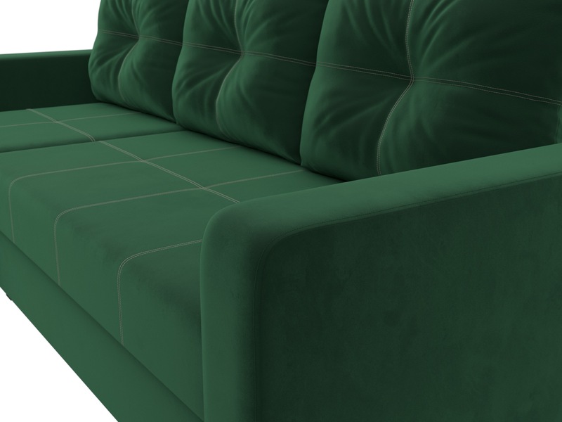 Диван угловой Ливерпуль Лайт левый угол, Велюр, SEVEN 626 зеленый