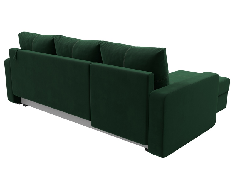 Диван угловой Ливерпуль Лайт левый угол, Велюр, SEVEN 626 зеленый