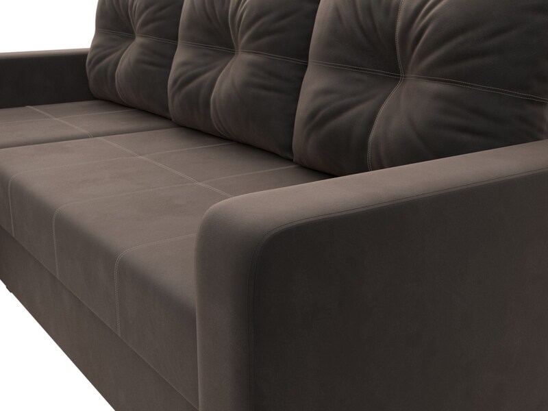 Диван угловой Ливерпуль Лайт левый угол, Велюр, SEVEN 727 коричневый