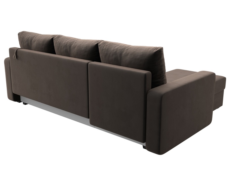 Диван угловой Ливерпуль Лайт левый угол, Велюр, SEVEN 727 коричневый