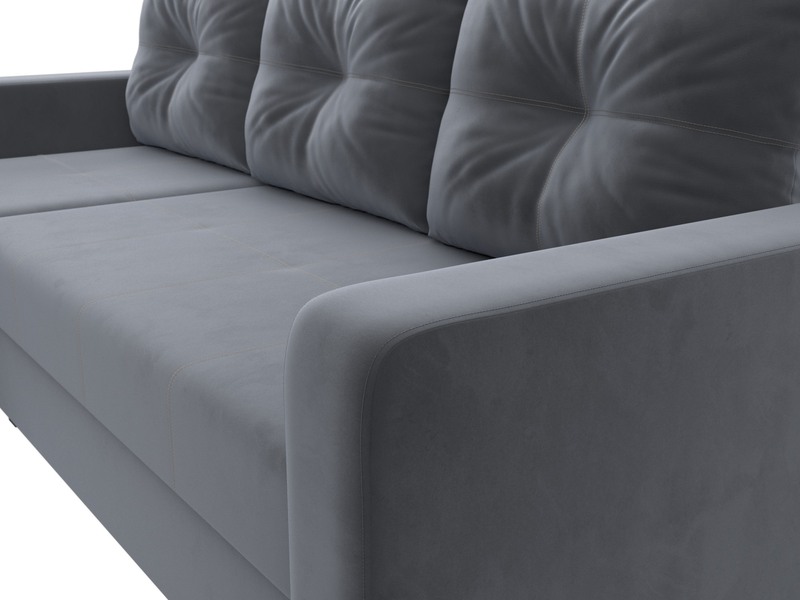 Диван угловой Ливерпуль Лайт левый угол, Велюр, SEVEN 17 серый