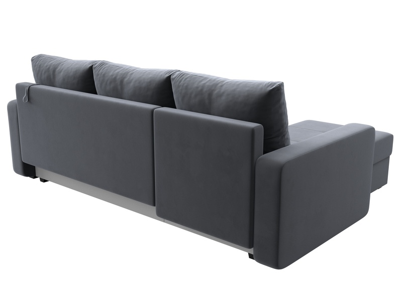 Диван угловой Ливерпуль Лайт левый угол, Велюр, SEVEN 17 серый