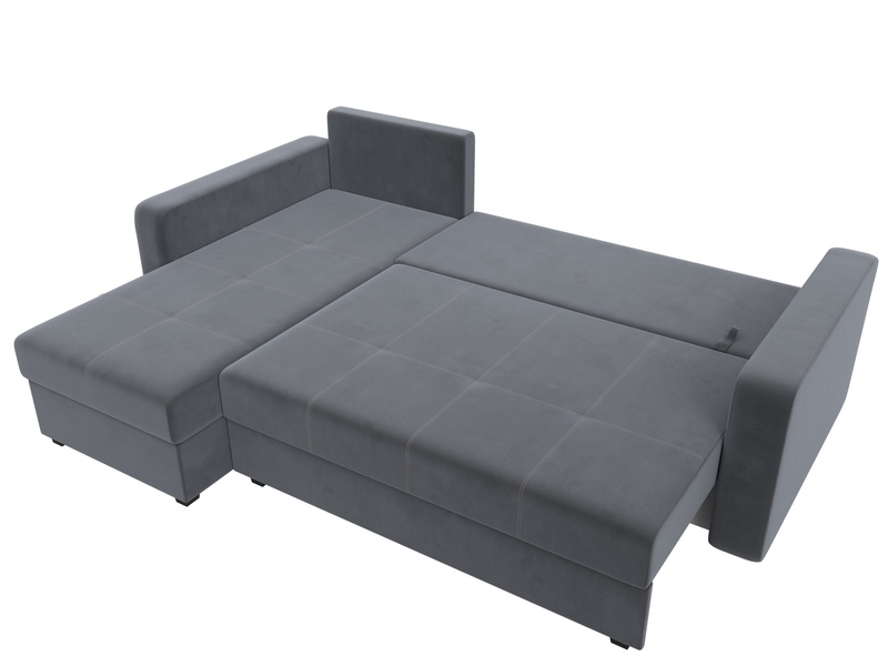 Диван угловой Ливерпуль Лайт левый угол, Велюр, SEVEN 17 серый