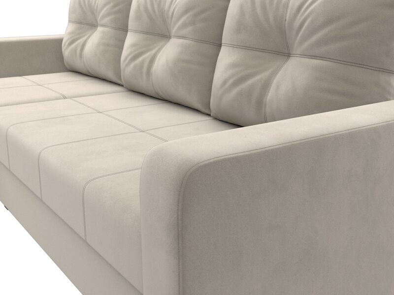 Диван угловой Ливерпуль Лайт левый угол, Микровельвет, Бежевый