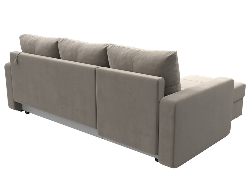 Диван угловой Ливерпуль Лайт левый угол, Микровельвет, Бежевый