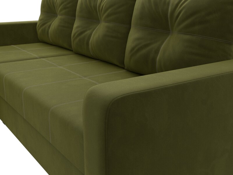 Диван угловой Ливерпуль Лайт левый угол, Микровельвет, Зеленый