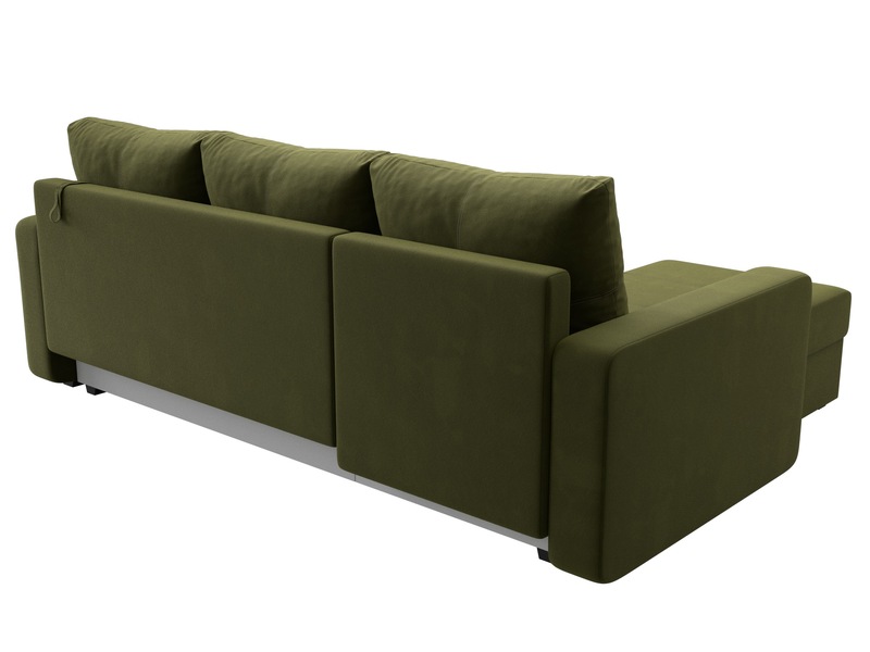 Диван угловой Ливерпуль Лайт левый угол, Микровельвет, Зеленый