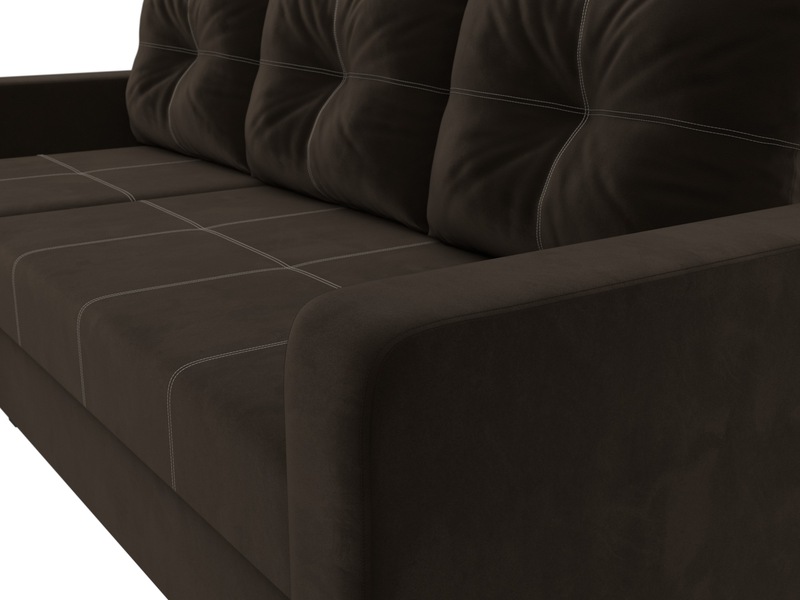 Диван угловой Ливерпуль Лайт левый угол, Микровельвет, Коричневый