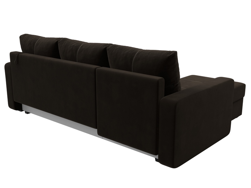 Диван угловой Ливерпуль Лайт левый угол, Микровельвет, Коричневый