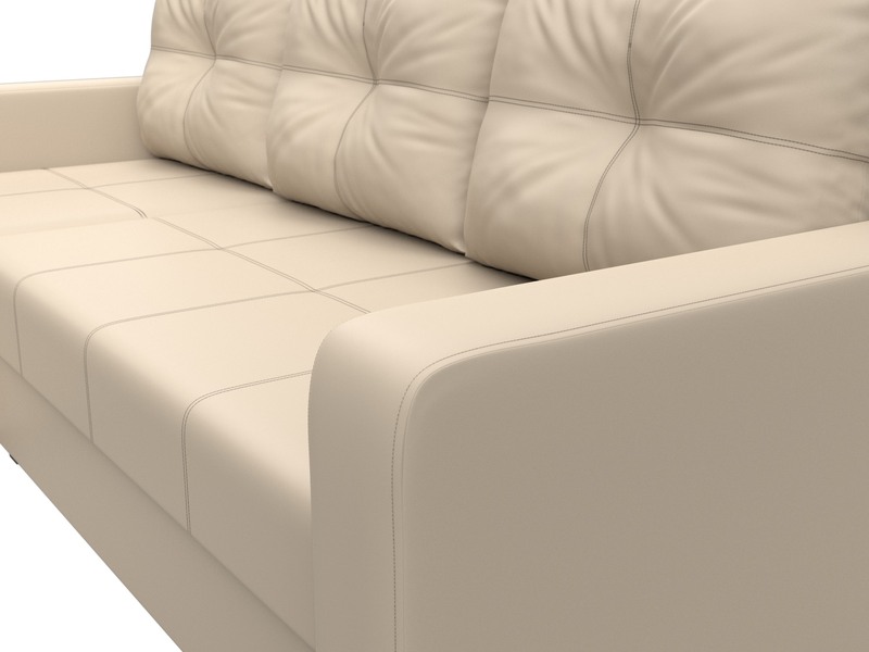 Диван угловой Ливерпуль Лайт левый угол, Экокожа, Бежевый