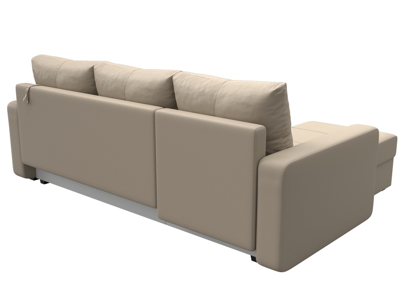 Диван угловой Ливерпуль Лайт левый угол, Экокожа, Бежевый