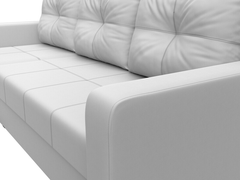 Диван угловой Ливерпуль Лайт левый угол, Экокожа, Белый