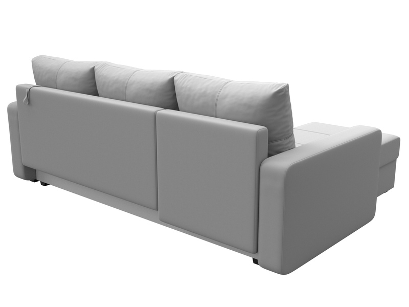 Диван угловой Ливерпуль Лайт левый угол, Экокожа, Белый