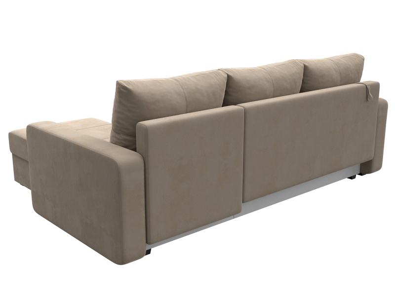 Диван угловой Ливерпуль Лайт правый угол, Велюр, SEVEN 729 бежевый