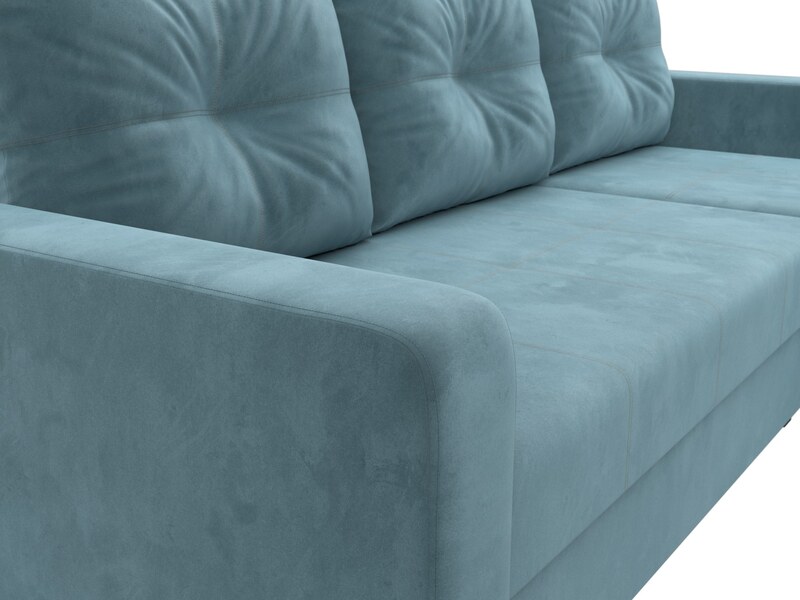 Диван угловой Ливерпуль Лайт правый угол, Велюр, SEVEN 113 бирюзовый