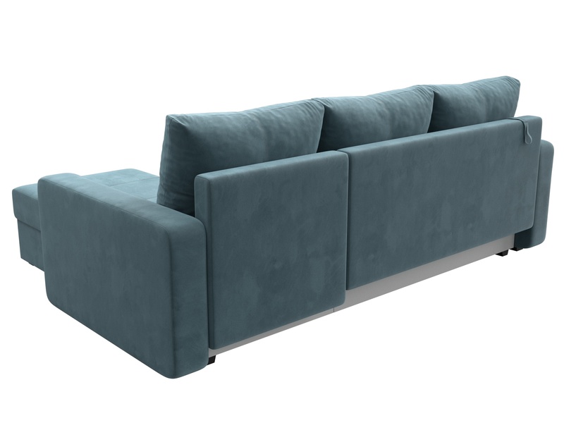 Диван угловой Ливерпуль Лайт правый угол, Велюр, SEVEN 113 бирюзовый