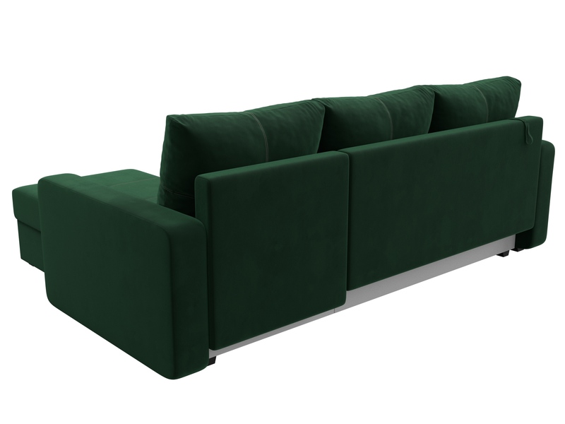 Диван угловой Ливерпуль Лайт правый угол, Велюр, SEVEN 626 зеленый