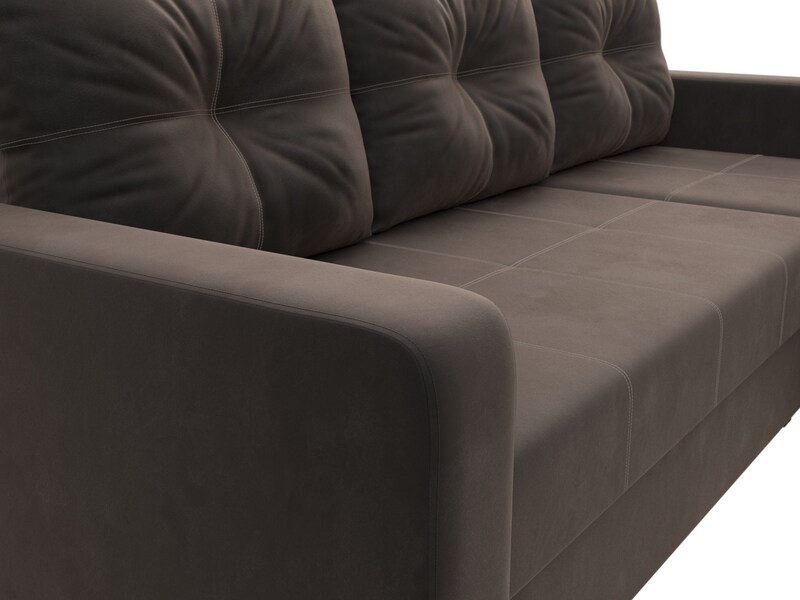 Диван угловой Ливерпуль Лайт правый угол, Велюр, SEVEN 727 коричневый