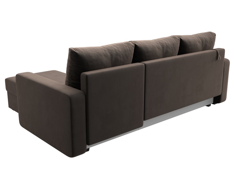 Диван угловой Ливерпуль Лайт правый угол, Велюр, SEVEN 727 коричневый