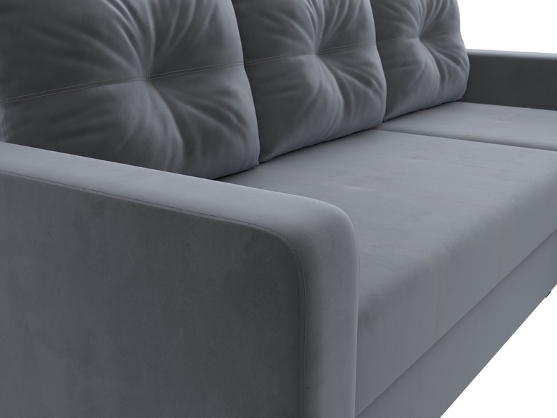 Диван угловой Ливерпуль Лайт правый угол, Велюр, SEVEN 17 серый