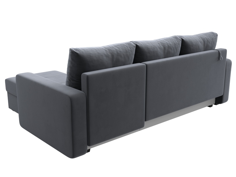 Диван угловой Ливерпуль Лайт правый угол, Велюр, SEVEN 17 серый